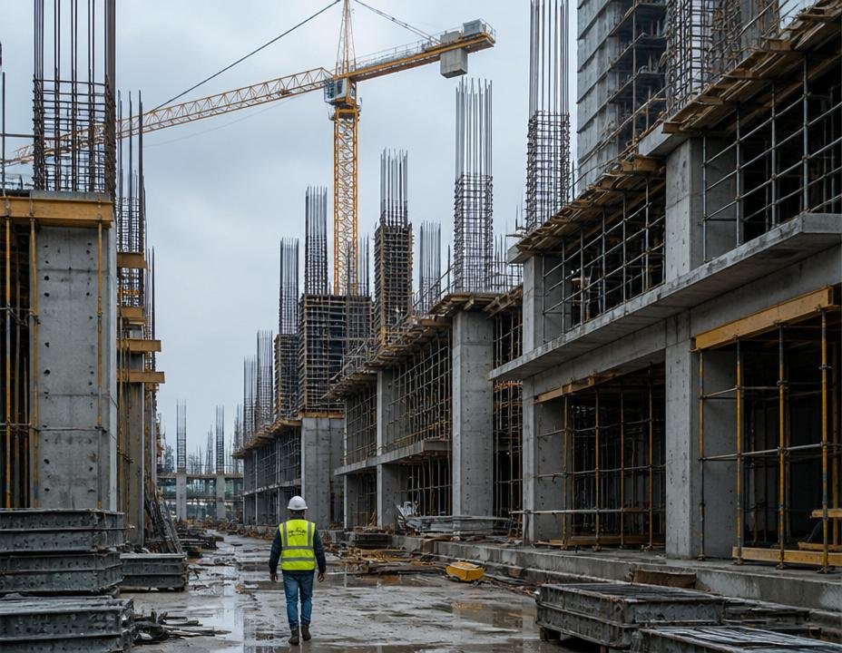 Building construction works in progress